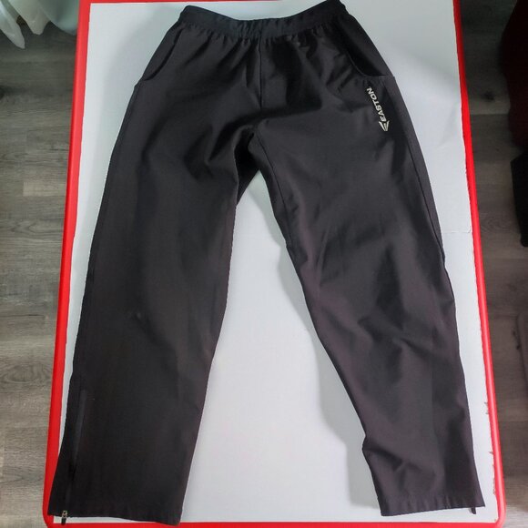 Easton Drawstring Joggers, men's youth Large, black, Ankle Zip - Picture 1 of 14